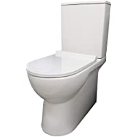 Inodoro JHUNO Compacto De Dos Piezas. Diseño Exclusivo y Moderno. De Cerámica Blanca. Salida Dual. Ahorro Agua Con…